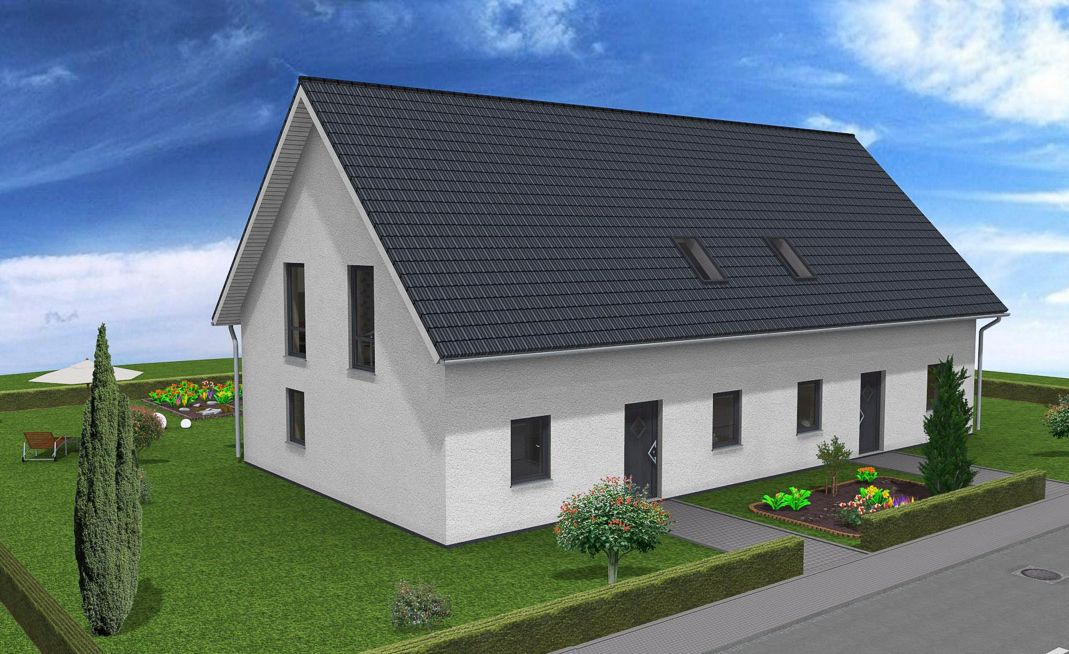 Doppelhaus-Hausbau mit Zahnabau - BAU UND AUSBAU GmbH in Zahna-Elster in der Region Lutherstadt Wittenberg